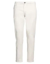 40weft Man Pants Ivory Size 40 Cotton, Elastane In White