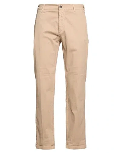 40weft Man Pants Khaki Size 34 Cotton, Elastane In Sand