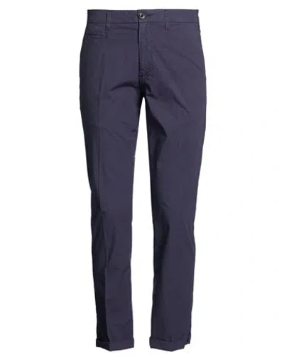 40weft Man Pants Midnight Blue Size 38 Cotton, Elastane