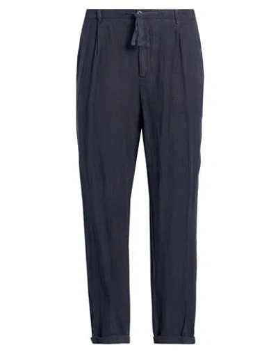 40weft Man Pants Midnight Blue Size 40 Linen