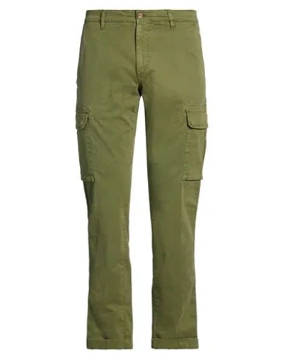 40weft Man Pants Military Green Size 36 Cotton, Elastane