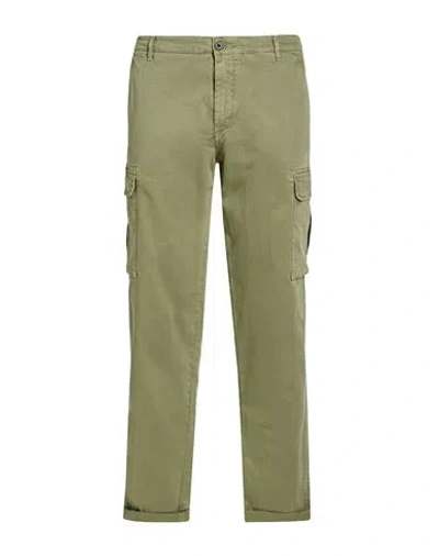40weft Man Pants Military Green Size 38 Cotton, Elastane