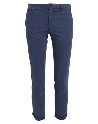 40weft Man Pants Navy Blue Size 28 Cotton, Elastane In Navy Blue