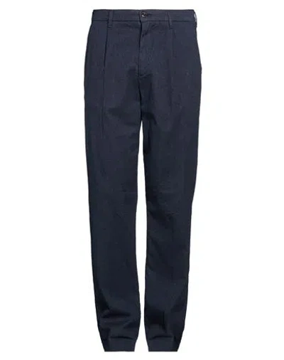 40weft Man Pants Navy Size 30 Cotton, Elastane