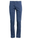 40weft Man Pants Navy Size 30 Cotton, Elastane In Blue