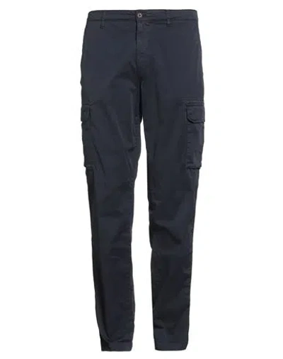 40weft Man Pants Navy Size 38 Cotton, Elastane In Blue