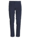 40weft Man Pants Navy Size 40 Cotton, Elastane In Blue