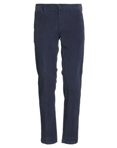 40weft Man Pants Navy Size 40 Cotton, Elastane In Blue