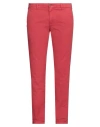 40weft Man Pants Red Size 30 Cotton, Elastane