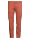 40weft Man Pants Rust Size 40 Cotton, Elastane In Pink