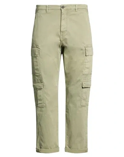40weft Man Pants Sage Green Size 38 Cotton, Elastane