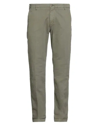 40weft Man Pants Sage Green Size 40 Cotton, Elastane