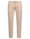40weft Man Pants Sand Size 38 Cotton, Elastane In Beige