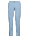 40weft Man Pants Sky Blue Size 36 Cotton, Linen, Elastane