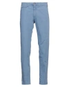 40weft Man Pants Slate Blue Size 28 Cotton, Elastane