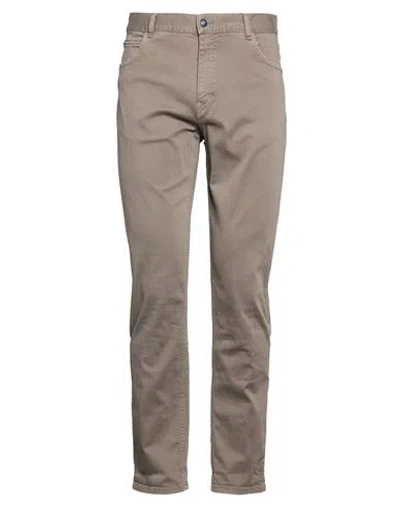 40weft Man Pants Taupe Size 36 Cotton, Elastane In Gray