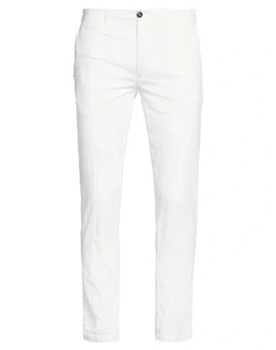 40weft Man Pants White Size 36 Cotton, Elastane