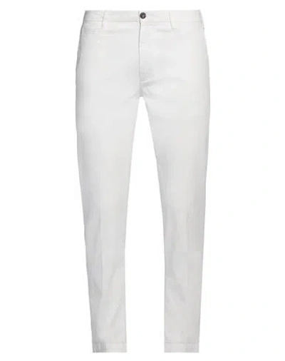 40weft Man Pants White Size 36 Cotton, Linen, Elastane In White