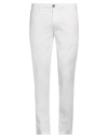 40weft Man Pants White Size 36 Cotton, Linen, Elastane In White