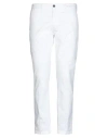 40weft Man Pants White Size 38 Cotton, Elastane