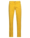 40weft Man Pants Yellow Size 30 Cotton, Elastane