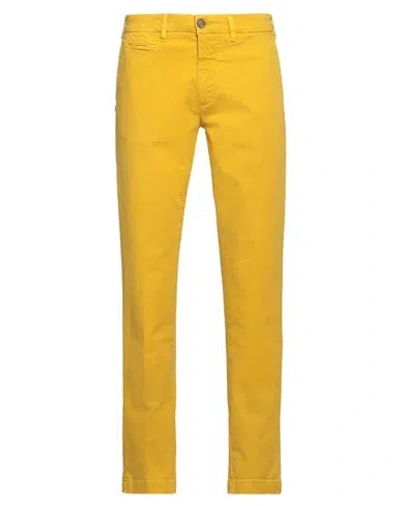 40weft Man Pants Yellow Size 30 Cotton, Elastane