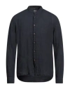 40weft Man Shirt Midnight Blue Size S Linen