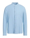40weft Man Shirt Sky Blue Size L Linen