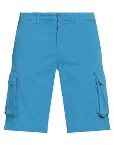40weft Man Shorts & Bermuda Shorts Azure Size 32 Cotton In Blue