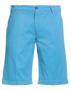 40weft Man Shorts & Bermuda Shorts Azure Size 38 Cotton In Blue