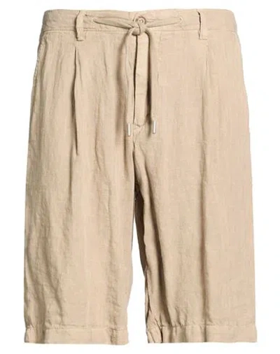 40weft Man Shorts & Bermuda Shorts Beige Size 28 Linen In Brown