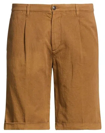 40weft Man Shorts & Bermuda Shorts Camel Size 38 Cotton, Linen In Brown