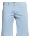 40weft Man Shorts & Bermuda Shorts Light Blue Size 34 Cotton, Elastane