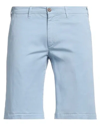 40weft Man Shorts & Bermuda Shorts Light Blue Size 34 Cotton, Elastane In Blue