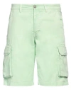 40weft Man Shorts & Bermuda Shorts Light Green Size 26 Cotton