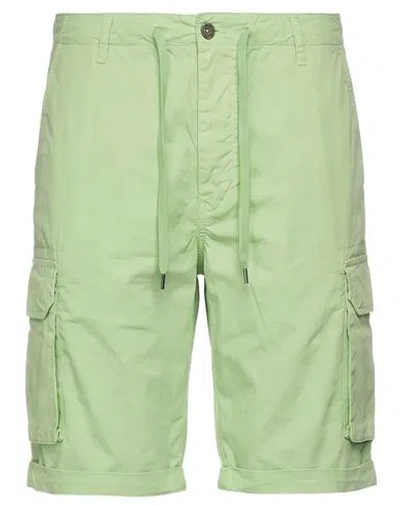40weft Man Shorts & Bermuda Shorts Light Green Size 36 Cotton, Elastane