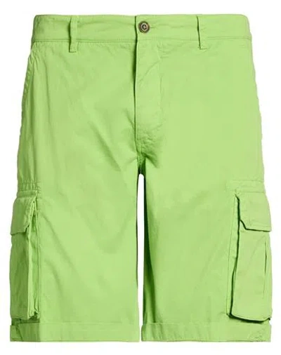 40weft Man Shorts & Bermuda Shorts Lime Green Size 34 Cotton