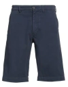 40weft Man Shorts & Bermuda Shorts Midnight Blue Size 28 Cotton In Blue