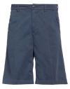 40weft Man Shorts & Bermuda Shorts Midnight Blue Size 40 Cotton