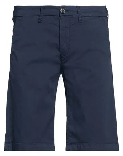40weft Man Shorts & Bermuda Shorts Navy Size 28 Cotton, Nylon, Elastane In Blue