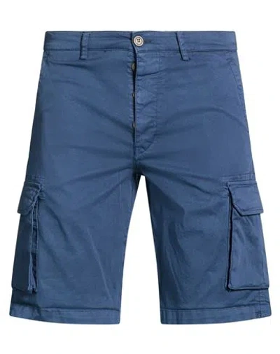 40weft Man Shorts & Bermuda Shorts Navy Size 32 Cotton, Elastane