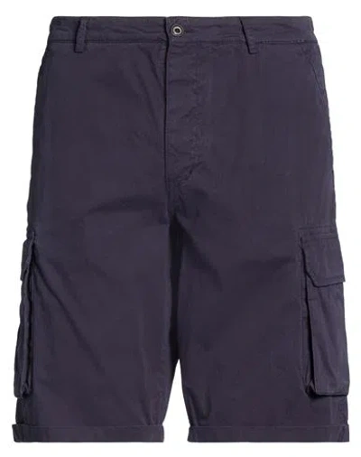 40weft Man Shorts & Bermuda Shorts Navy Size 36 Cotton In Blue