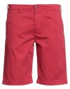 40weft Man Shorts & Bermuda Shorts Red Size 36 Cotton, Elastane