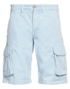 40weft Man Shorts & Bermuda Shorts Sky Blue Size 26 Cotton In Blue