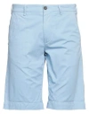 40weft Man Shorts & Bermuda Shorts Sky Blue Size 28 Cotton In Blue