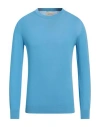 40weft Man Sweater Azure Size Xxl Cotton In Blue