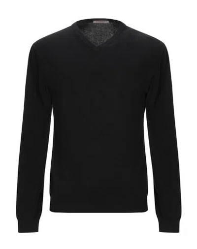 40weft Man Sweater Black Size L Viscose, Cotton, Polyamide