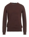 40weft Man Sweater Chocolate Brown Size L Wool, Nylon