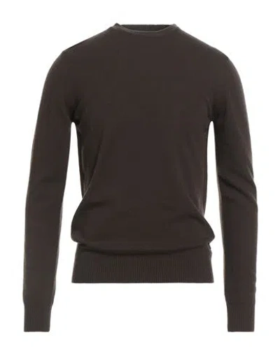 40weft Man Sweater Dark Brown Size L Wool, Nylon