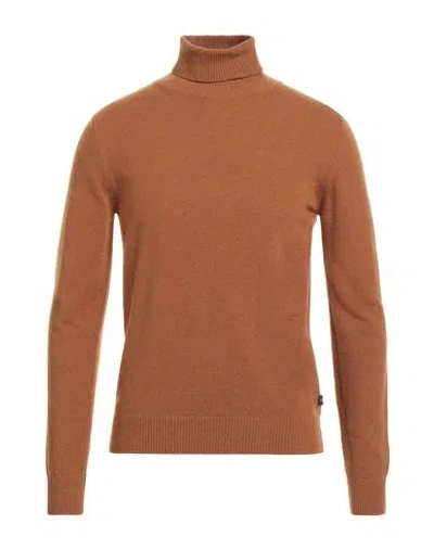 40weft Man Turtleneck Brown Size Xl Wool, Nylon